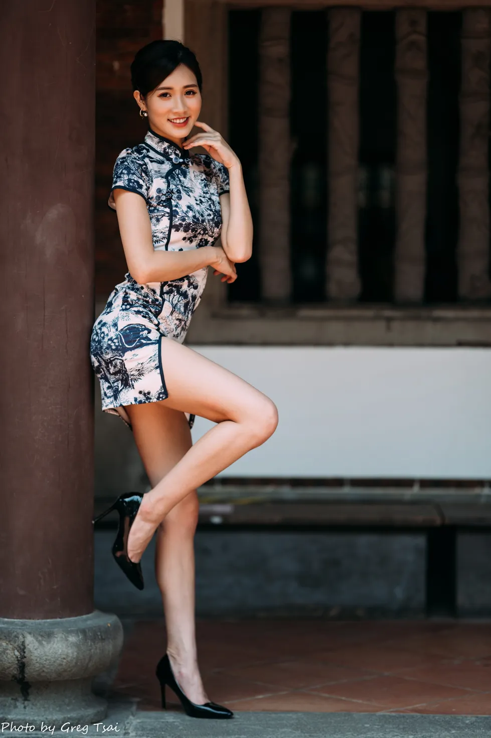 [Mzsock] NO.151 Zhang Jun short cheongsam, stockings, high heels and beautiful legs street photography#[54P]-54